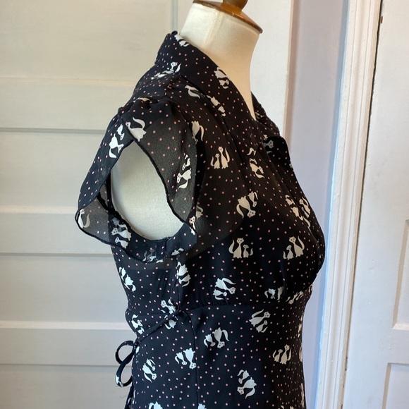 Speechless Black Dress with White Cats, Size 7 - Picture 10 of 16